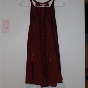 Red Patterned Tank Dress